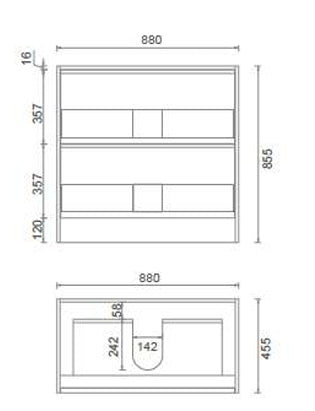 BV101 (465mm Depth) Framed Woodgrain Freestanding Vanity- 900 / 1200 / 1500mm