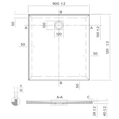 Profile Low Profile Polymarble Shower Base - Various Sizes