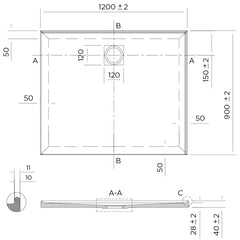 Profile Low Profile Polymarble Shower Base - Various Sizes