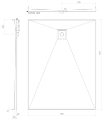 Builder Range Tile Shower Tray with Tile Insert Square Waste (Australian Made) - Various Sizes