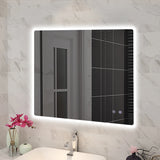 Rectangle Frameless Front Lit LED Bathroom Mirror Touch-on Switch - Various Sizes
