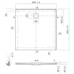 Profile Low Profile Polymarble Shower Base - Various Sizes