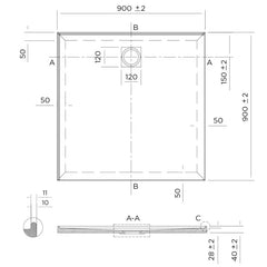 Profile Low Profile Polymarble Shower Base - Various Sizes