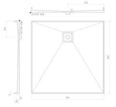 Builder Range Tile Shower Tray with Tile Insert Square Waste (Australian Made) - Various Sizes