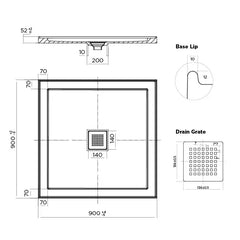 Eco Low Profile Polymarble Shower Base - Various Sizes