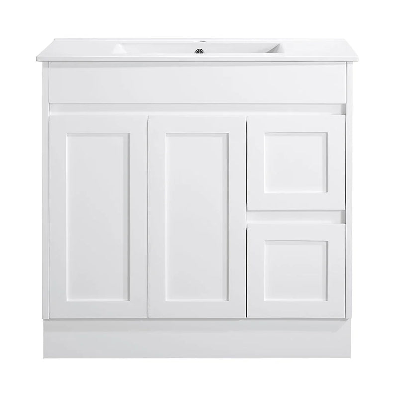 BV51 (460mm Depth) Matt White Fingerpull Freestanding Vanity - 600 / 750 / 900 / 1200 / 1500 / 1800mm