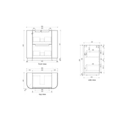 BV46 Fluted Matte White Curve Freestanding Vanity - 750 / 900 / 1200 / 1500 / 1800mm