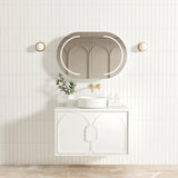 BV89WH Matte White with Stone handle Wall Hung Vanity - 600 / 750 / 900 / 1200 / 1500 / 1800mm