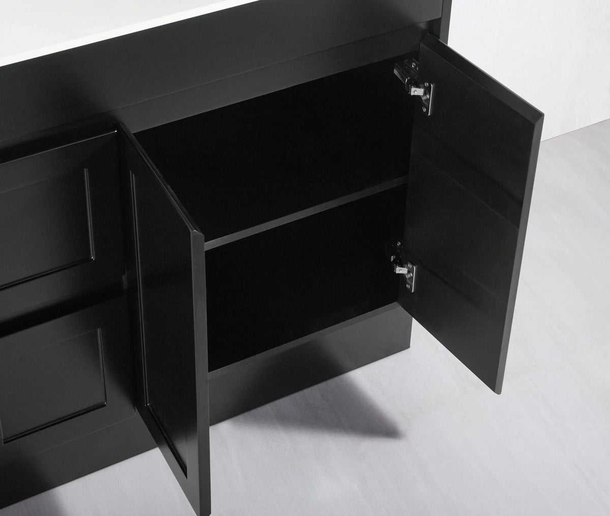 BV53 (460mm Depth) Matt Black Fingerpull Freestanding Vanity - 600 / 750 / 900 / 1200 / 1500 / 1800mm