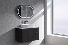 BV39WH Matte Black Shaker Wall Hung Vanity - 600 / 750 / 900 / 1200 / 1500 / 1800mm