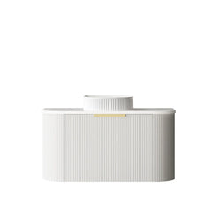 BV63WH Curved Fluted Matte White Wall Hung Vanity - 600 / 750 / 900 / 1200 / 1500 / 1800mm