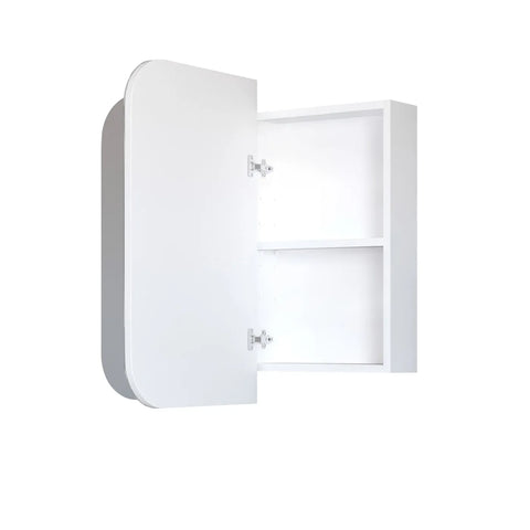Soft Square Mirror Cabinet Pencil Edge 900/1200/1500/1800mm - Matte White / Natural Oak