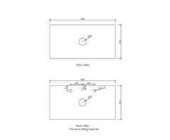 OT Cloudy Silica-Free 20mm thick Solid Surface Flat Vanity Top - Various Sizes