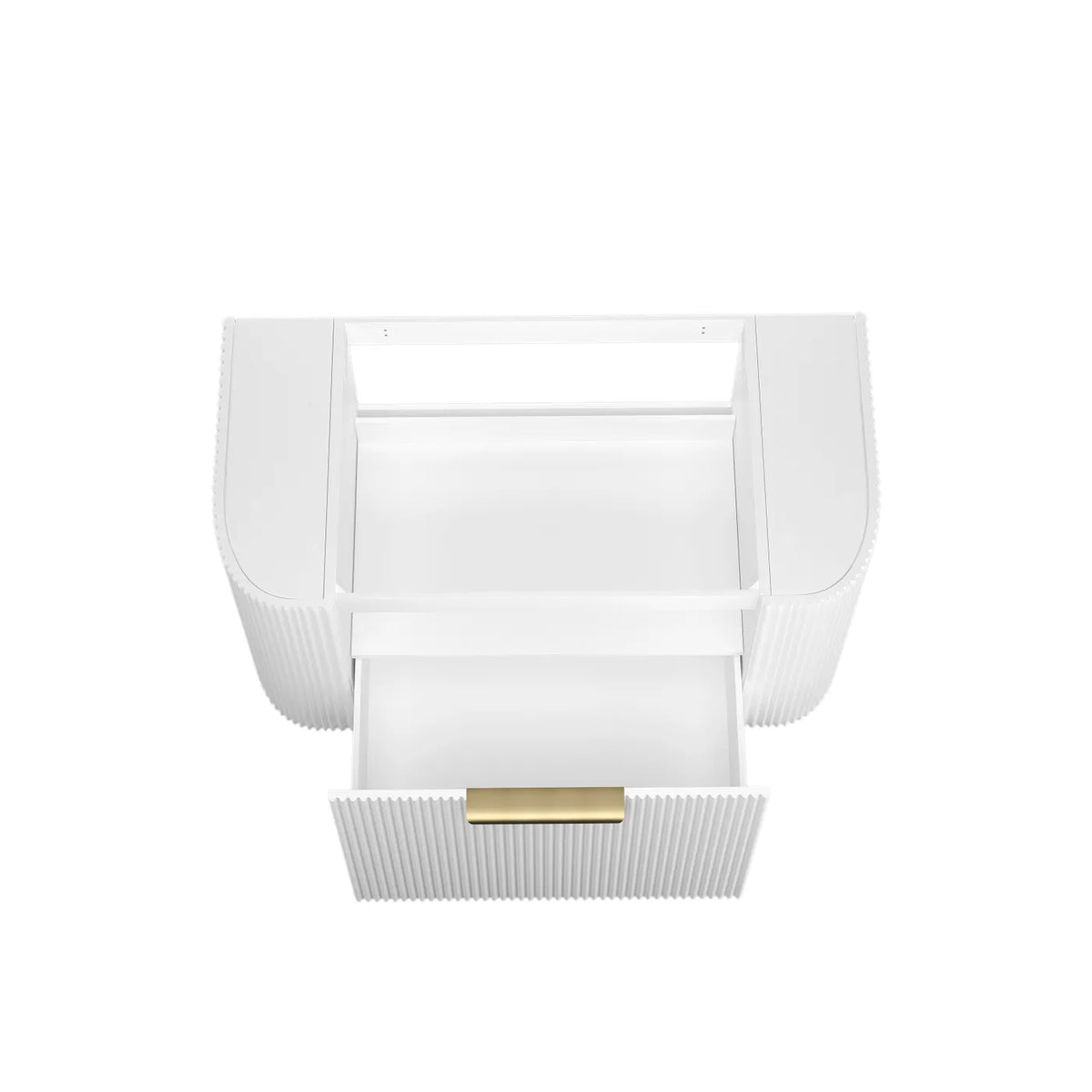 BV63WH Curved Fluted Matte White Wall Hung Vanity