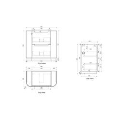 BV35 Fluted Natural Oak Curve Freestanding Vanity - 750 / 900 / 1200 / 1500 / 1800mm