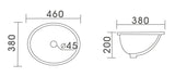 Stardust Undermount Ceramic Basin 460x380mm