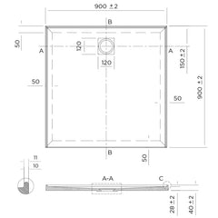 Profile Low Profile Polymarble Shower Base - Various Sizes