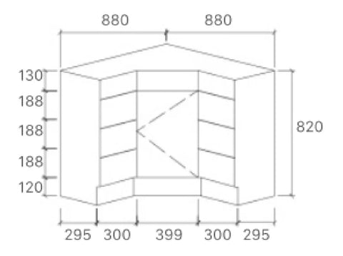 BV42 Timber Fingerpull Freestanding Corner Vanity - 600 / 900mm