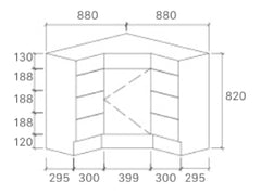 BV42 Timber Fingerpull Freestanding Corner Vanity - 600 / 900mm
