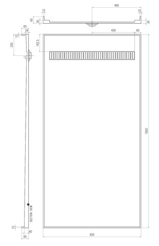 Tile Over Shower Tray with Channel Grate (Australian Made) - Various Sizes