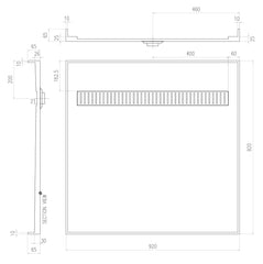 Tile Over Shower Tray with Channel Grate (Australian Made) - Various Sizes