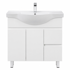 BV96 Gloss White Semi-Recessed Freestanding Vanity - 600 / 750 / 900mm