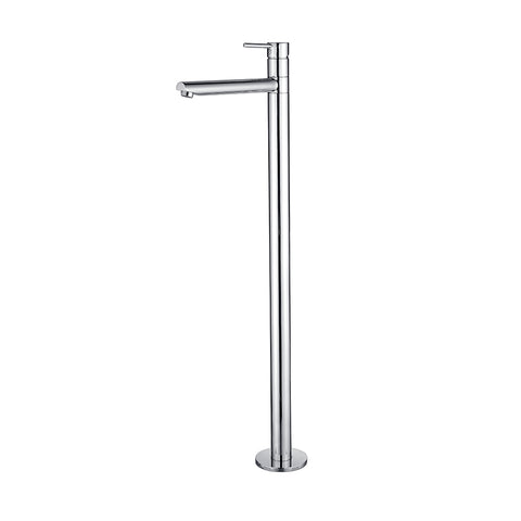 Round Freestanding Bath Mixer / Filler with Spout - Chrome