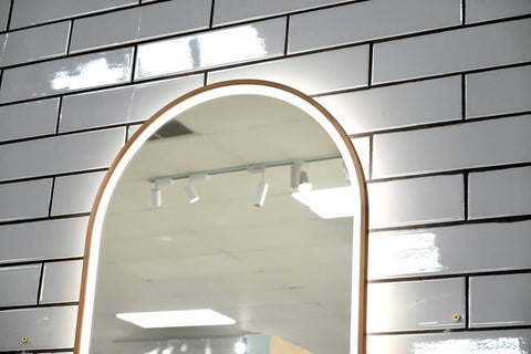 Arched Shape LED Mirror Touchless switch with Demister 500x900mm - Frameless / with Frame