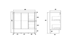 BV03 Gloss White Fingerpull Freestanding Vanity - 600 / 750 / 800 / 900 / 1000 / 1200 / 1500 / 1800mm