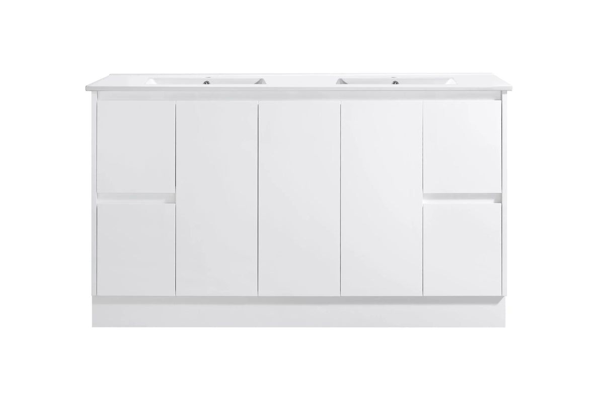 BV03 Gloss White Fingerpull Freestanding Vanity - 600 / 750 / 800 / 900 / 1000 / 1200 / 1500 / 1800mm