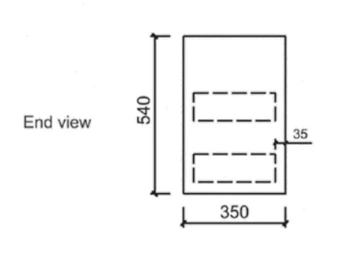 BV27WH Slimline Dark Oak Fingerpull Wall Hung Vanity dimension drawing