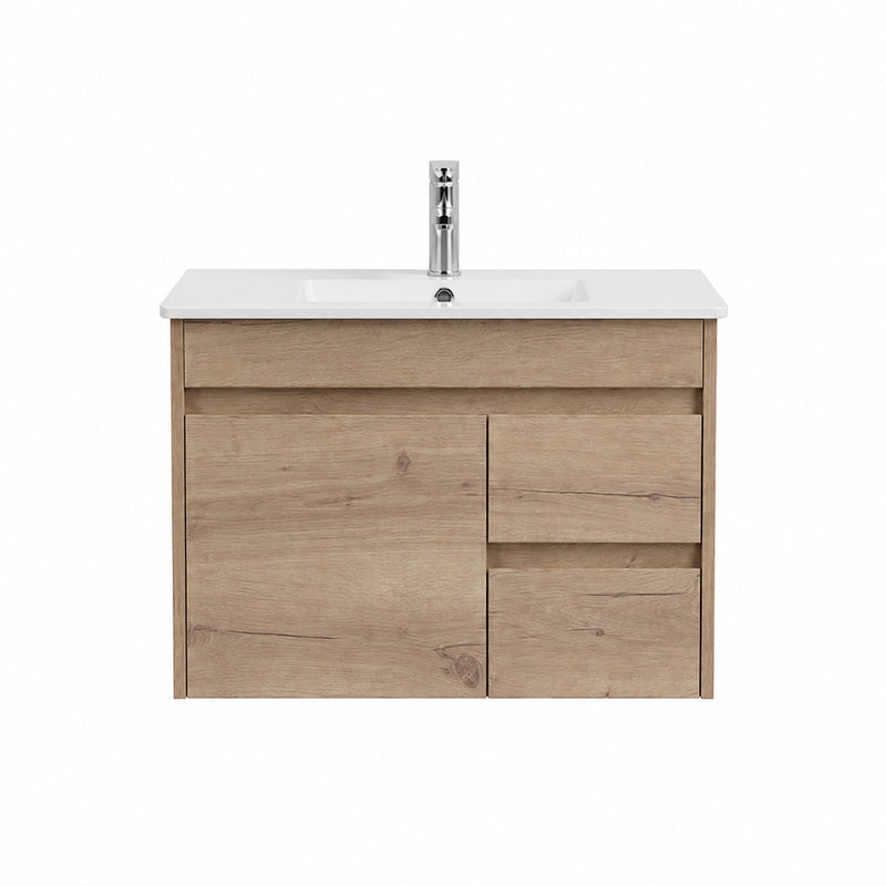 BV27WH Slimline (360mm depth) Dark Oak Fingerpull Wall Hung Vanity - 600 / 750 / 900mm