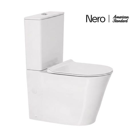 American Standard Heron Hygiene Rim Double Vortex Flush Compact Toilet Suite - Back Top Inlet
