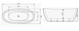Bath 11 Oval Freestanding Bath 1600x760mm - Gloss White