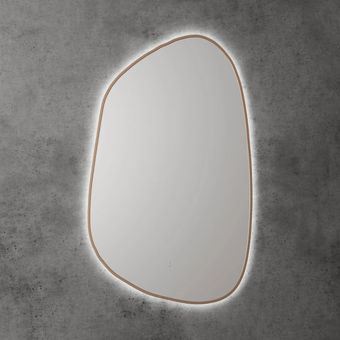 Pebble Shape LED Mirror Touchless switch with Demister 550x900mm - Frameless / with Frame