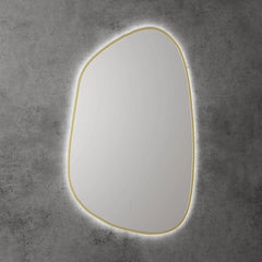 Pebble Shape LED Mirror Touchless switch with Demister 550x900mm - Frameless / with Frame