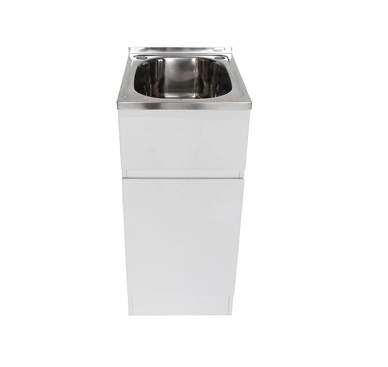 Laundry Trough & Cabinet 27L Stainless Steel/White - 390x500mm