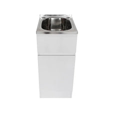 Laundry Trough & Cabinet 27L Stainless Steel/White - 390x500mm