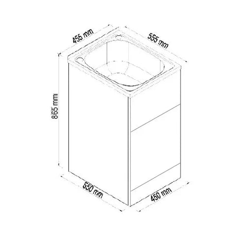 Laundry Trough & MDF Cabinet 455x555mm