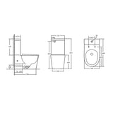 Noveen Raised Height Back To Wall Tornado Flush Toilet Suite with Soft Close Seat - White (4 Star)