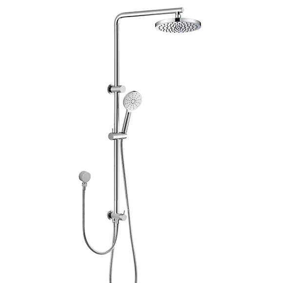 Retro-fit Round Dual Shower Rail - Chrome / Black