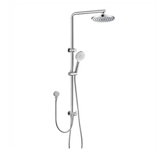 Retro-fit Round Dual Shower Rail - Chrome / Black