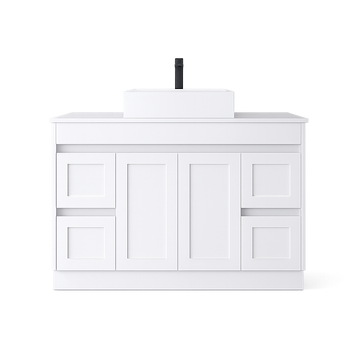 BV01 (500mm Depth) Matte White Shaker Freestanding Vanity - 900 / 1200 / 1500 mm