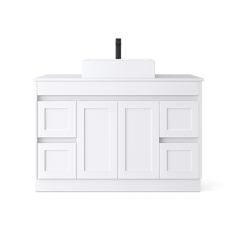 BV01 (500mm Depth) Matte White Shaker Freestanding Vanity - 900 / 1200 / 1500 mm