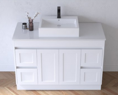 BV01 (500mm Depth) Matte White Shaker Freestanding Vanity - 900 / 1200 mm