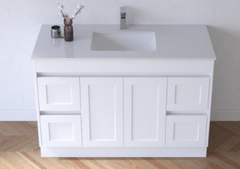 BV01 (500mm Depth) Matte White Shaker Freestanding Vanity - 900 / 1200 mm