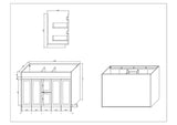 BV01 (520mm Depth) Matt White Fingerpull Freestanding Vanity - 1500x520mm