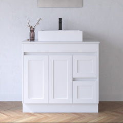 BV01 (500mm Depth) Matte White Shaker Freestanding Vanity - 900 / 1200 mm