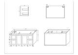 BV01WH (520mm Depth) Matt White Shaker Fingerpull Wall Hung Vanity - 900 / 1200 / 1500mm