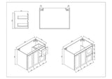 BV01WH (520mm Depth) Matt White Shaker Fingerpull Wall Hung Vanity - 900 / 1200 / 1500mm